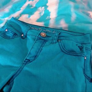 Justice Skinny Jeans in Electric Turquoise Blue
